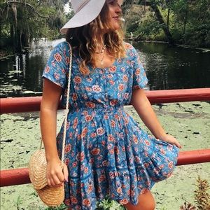 Blue floral sundress size M